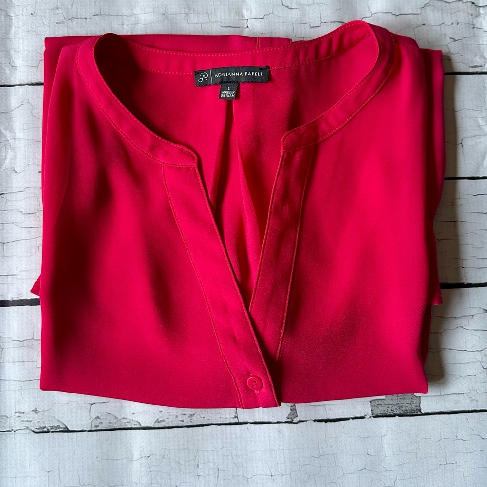 Adrianna Papell Fuchsia Button-Front sleeveless Blouse style